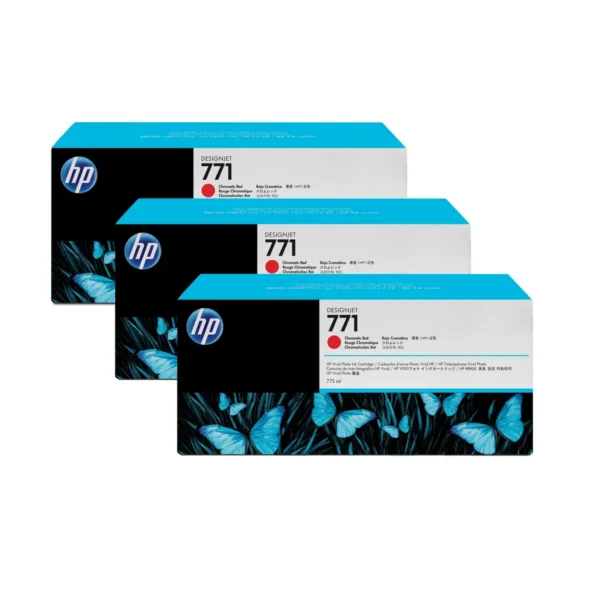HP 771 3-pack 775-ml Chromatic Red Designjet Ink Cartridges CR251A print head Inkjet printing