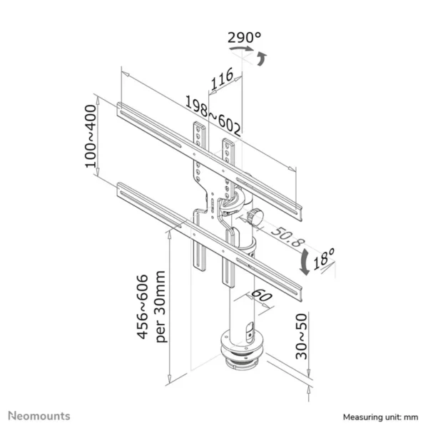 Neomounts FPMA-D1200BLACK Monitor arm 32-60″
