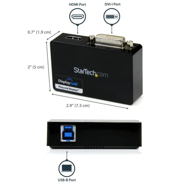StarTech.com USB 3.0 to HDMI / DVI Adapter – 2048×1152