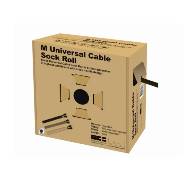 Multibrackets M Universal Cable Sock Roll Black 40mm-W 50m-L