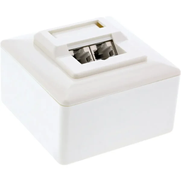 InLine Cat.5e Connection Box AP 2x RJ45 Socket RAL 9010 white