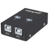 Manhattan USB-A Automatic Sharing Switch, 2x USB-B Ports, 480 Mbps (USB 2.0), Dual Control (Auto-Sensing or Manual), Bus Powered, Hi-Speed USB, inc 1x 1.5m USB-A to USB-B cable, Black, Three Year Warranty