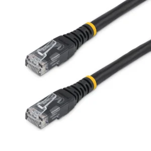 StarTech.com 6ft CAT6 Ethernet Cable – Black CAT 6 Gigabit Ethernet Wire -650MHz 100W PoE RJ45 UTP Molded Network/Patch Cord w/Strain Relief/Fluke Tested/Wiring is UL Certified/TIA