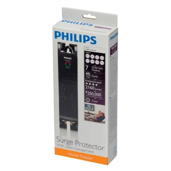Philips SPP5074E/17 surge protector Black 7 AC outlet(s) 1.22 m