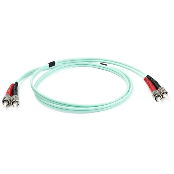 StarTech.com 1m (3ft) ST/UPC OM3 Multimode Fiber Optic Cable, Full Duplex 50/125µm Zipcord Fiber Cable, 100G Networks, LOMMF/VCSEL – LSZH Fiber Jumper Cord