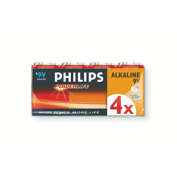 Philips PowerLife 9VPS4A 9V Alkaline Battery
