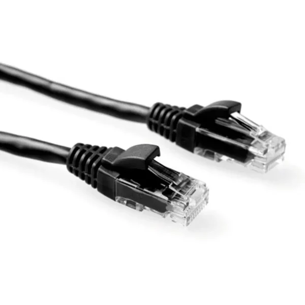 ACT Black 1.5 meter U/UTP CAT6 patch cable snagless with RJ45 connectors