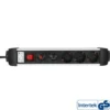 InLine Socket Strip, Aluminum, 3-way with protection, switch, 1.5m