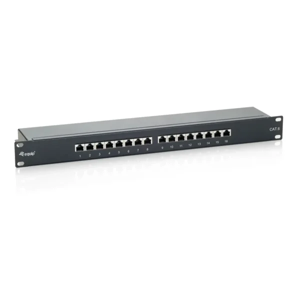 Equip 16-Port Cat.6 Shielded Patch Panel, Black