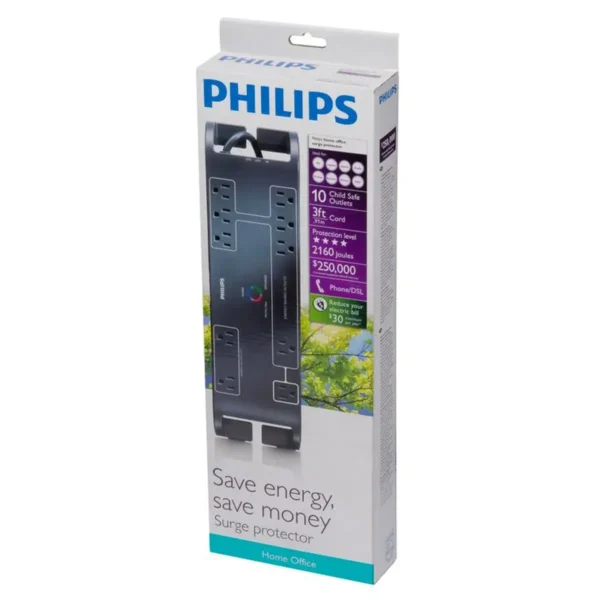 Philips SPP4105C/17 surge protector Black 10 AC outlet(s) 0.9 m