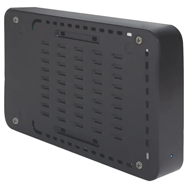 Manhattan Drive Enclosure (Euro 2-pin plug), 5 Gbps (USB 3.2 Gen1 aka USB 3.0), SATA, 3.5″, One-touch backup button, SuperSpeed USB, Black, Sturdy, Plastic, Three Year Warranty, Boxed