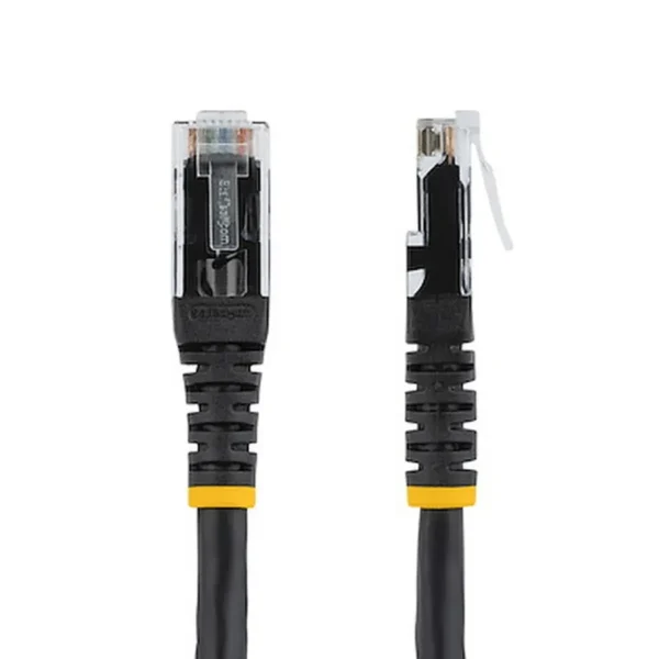StarTech.com 7ft CAT6 Ethernet Cable – Black CAT 6 Gigabit Ethernet Wire -650MHz 100W PoE RJ45 UTP Molded Network/Patch Cord w/Strain Relief/Fluke Tested/Wiring is UL Certified/TIA