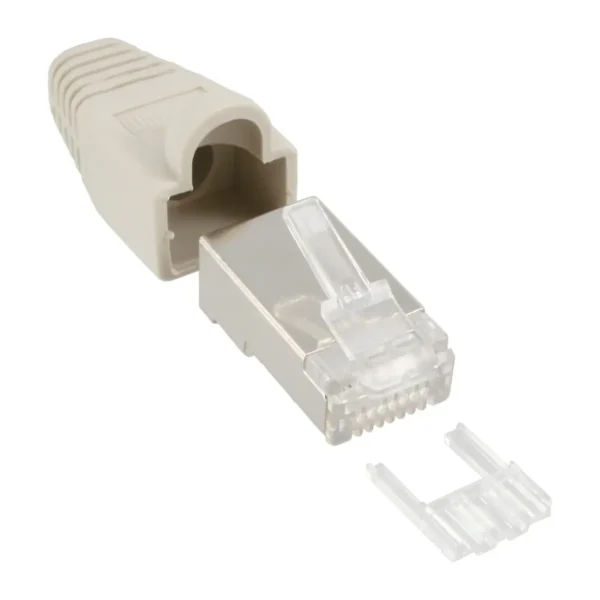 InLine Crimp Connector RJ45 8P8C shielded w. threader+bend protection 100 pcs.