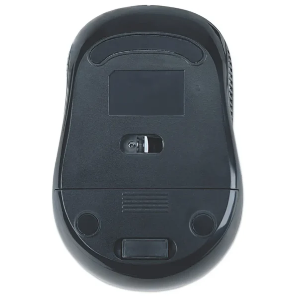 Manhattan Performance Wireless Mouse, Black, Adjustable DPI (1000, 1500 or 2000dpi), 2.4Ghz (up to 10m), USB, Optical, Four Button with Scroll Wheel, USB micro receiver, AA battery (included), Low friction base, Three Year Warranty, Blister