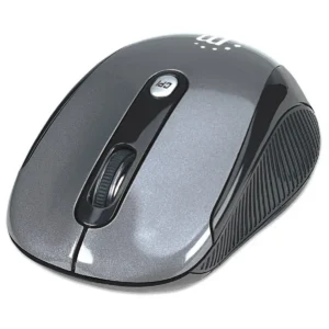 Manhattan Performance Wireless Mouse, Black, Adjustable DPI (1000, 1500 or 2000dpi), 2.4Ghz (up to 10m), USB, Optical, Four Button with Scroll Wheel, USB micro receiver, AA battery (included), Low friction base, Three Year Warranty, Blister