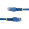 StarTech.com 2ft CAT6 Ethernet Cable – Blue CAT 6 Gigabit Ethernet Wire -650MHz 100W PoE RJ45 UTP Molded Network/Patch Cord w/Strain Relief/Fluke Tested/Wiring is UL Certified/TIA