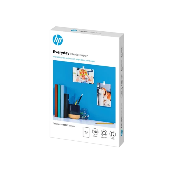 HP Everyday Photo Paper, Glossy, 200 g/m2, 10 x 15 cm (101 x 152 mm), 100 sheets
