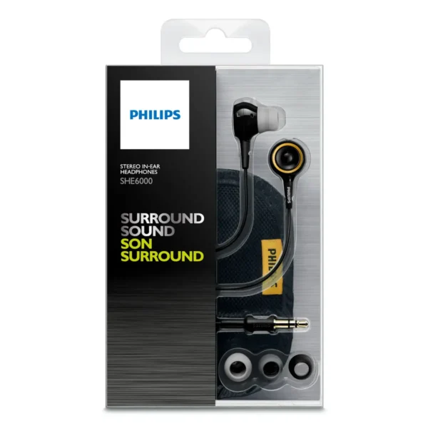 Philips SHE6000/28 headphones/headset Wired In-ear Black, Yellow