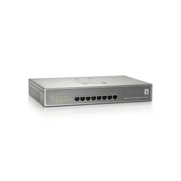 LevelOne 8-Port Gigabit PoE Switch, 802.3at/af PoE, 123.2W