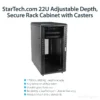 StarTech.com 4-Post 22U Server Rack Cabinet, Lockable 19″ Data Rack Cabinet for Computer / AV / IT Equipment, Office / Home Network Rack with Casters & Adjustable Mounting Rails