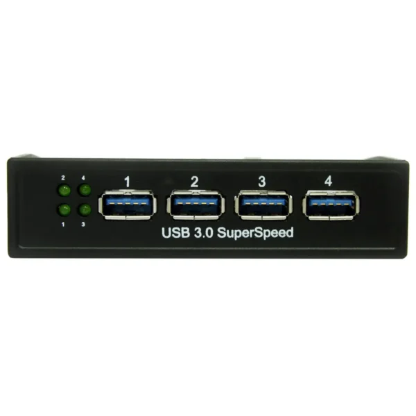 StarTech.com USB 3.0 Front Panel 4 Port Hub - 3.5in or 5.25in Bay~USB 3.0 Front Panel 4 Port Hub – 5Gbps – 3.5in or 5.25in Bay