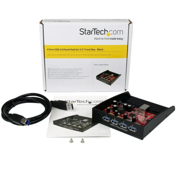 StarTech.com USB 3.0 Front Panel 4 Port Hub - 3.5in or 5.25in Bay~USB 3.0 Front Panel 4 Port Hub – 5Gbps – 3.5in or 5.25in Bay