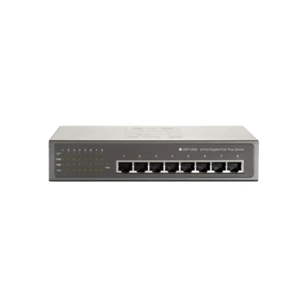 LevelOne 8-Port Gigabit PoE Switch, 802.3at/af PoE, 65W