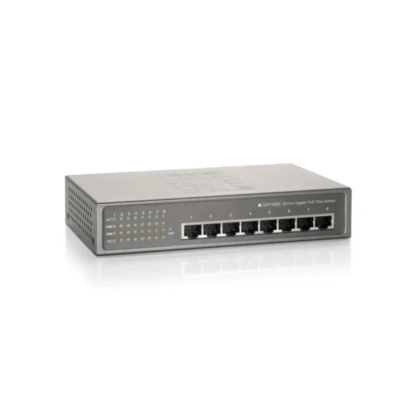 LevelOne 8-Port Gigabit PoE Switch, 802.3at/af PoE, 65W