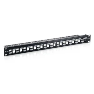 Equip 24-Port Keystone Cat.6A Shielded Patch Panel, Black