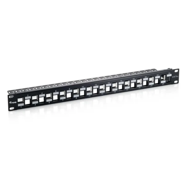 Equip 24-Port Keystone Cat.6A Shielded Patch Panel, Black