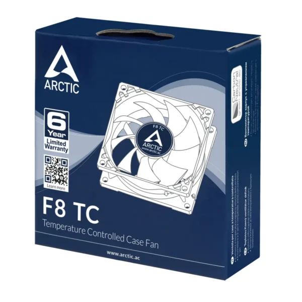 ARCTIC F8 TC – 3-Pin Temperature-controlled fan with standard case