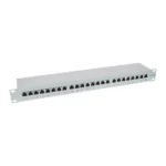 InLine Patch Panel Cat.6 24 Port 19″ 1HE light grey RAL7035