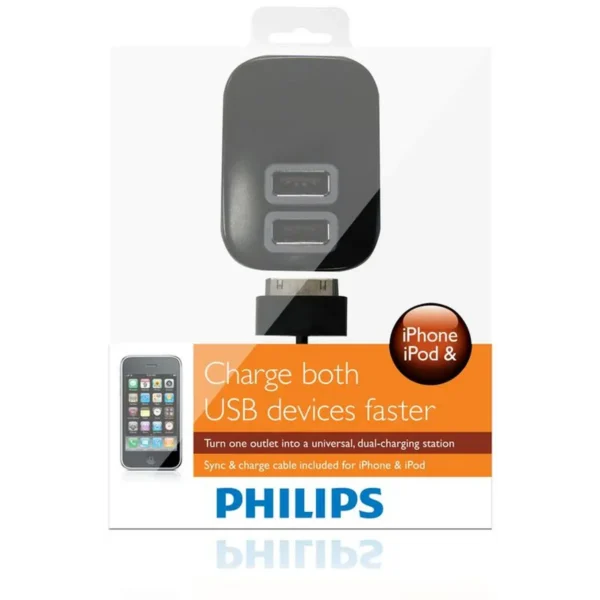 Philips DLM2241/17 mobile device charger Mobile phone, MP3, Smartphone Black AC, DC Indoor