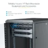 StarTech.com 4-Post 25U Server Rack Cabinet, Lockable 19″ Data Rack Cabinet for Computer / AV / IT Equipment, Office / Home Network Rack with Casters & Adjustable Mounting Rails