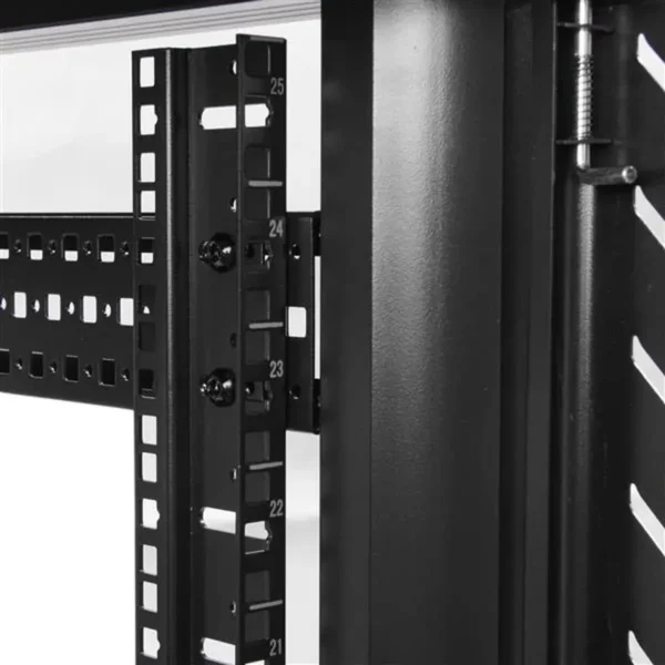 StarTech.com 4-Post 25U Server Rack Cabinet, Lockable 19″ Data Rack Cabinet for Computer / AV / IT Equipment, Office / Home Network Rack with Casters & Adjustable Mounting Rails