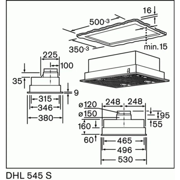 Bosch DHL545S cooker hood Built-in 400 m³/h