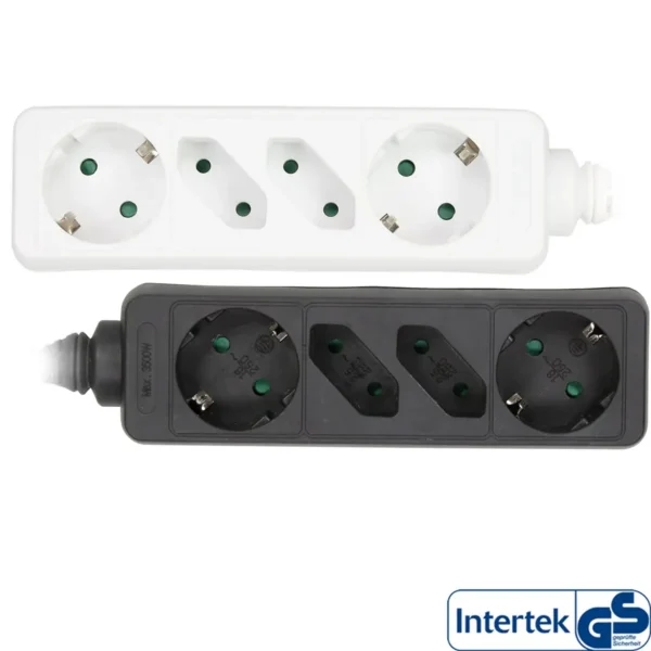 InLine Socket strip, 8-way, 4x CEE7/3 + 4x Euro CEE 7/16, white, 1.5m