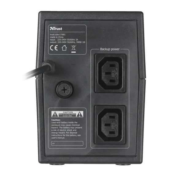 Trust 600VA uninterruptible power supply (UPS) 0.6 kVA 2 AC outlet(s)