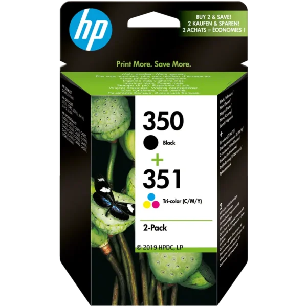 HP 350 Black/351 Tri-color 2-pack Original Ink Cartridges