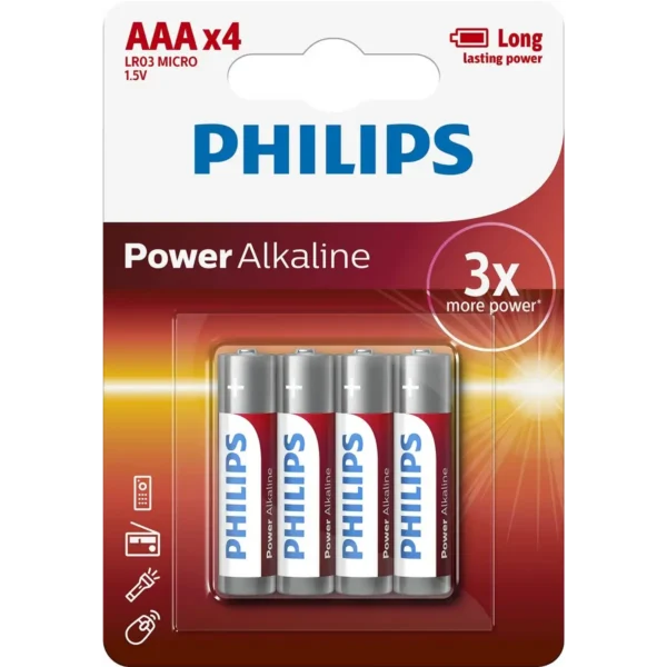 Philips Power Alkaline Battery LR03P4B/10