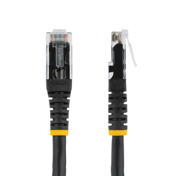 StarTech.com 100ft CAT6 Ethernet Cable – Black CAT 6 Gigabit Ethernet Wire -650MHz 100W PoE RJ45 UTP Molded Network/Patch Cord w/Strain Relief/Fluke Tested/Wiring is UL Certified/TIA