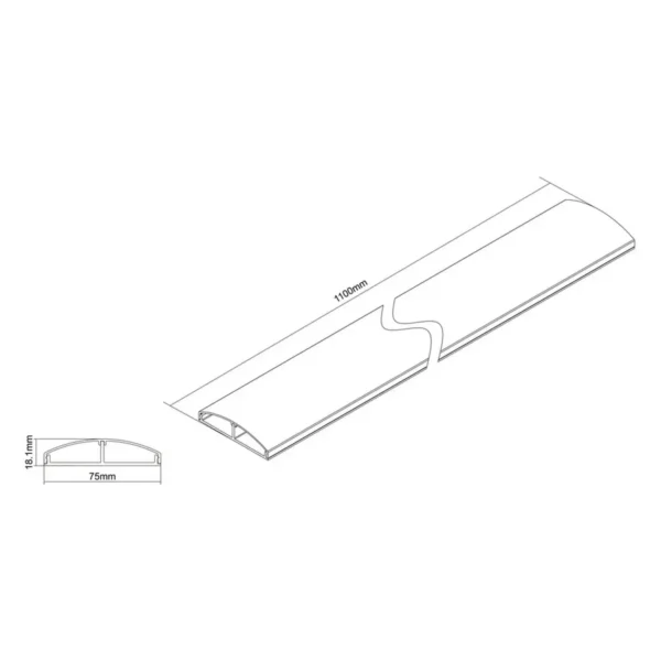 Multibrackets M Cable Cover SS Brushed 75mm W – 1100mm L