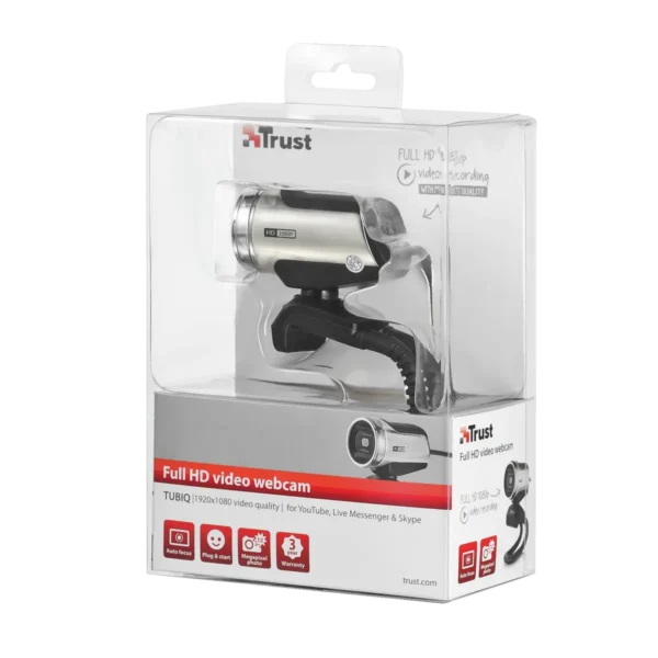 Trust Tubiq webcam 12 MP 1920 x 1080 pixels USB 2.0 Black, Silver
