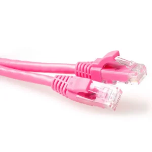 ACT Pink 1.5 meter U/UTP CAT6 patch cable snagless with RJ45 connectors