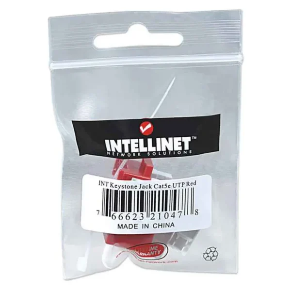 Intellinet Keystone Jack, Cat5e, UTP, Punch-down, Red