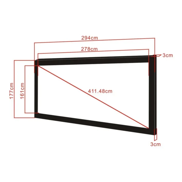 Multibrackets M 2.35:1 Framed Projection Screen 378×161, 162″