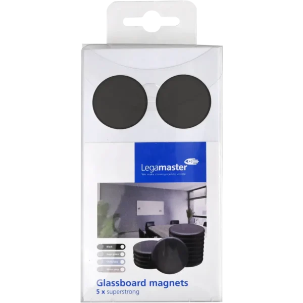 Legamaster glassboard magnet black 5pcs