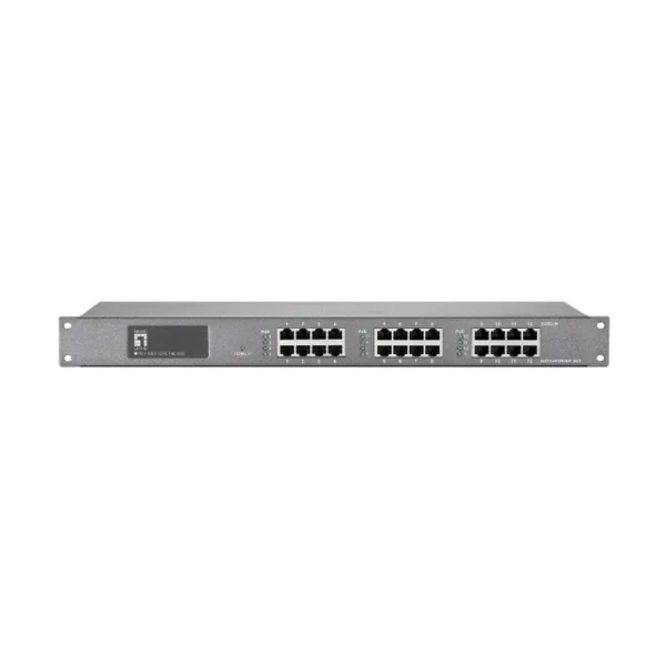LevelOne 12-Port Fast Ethernet PoE Injector Hub, 200W