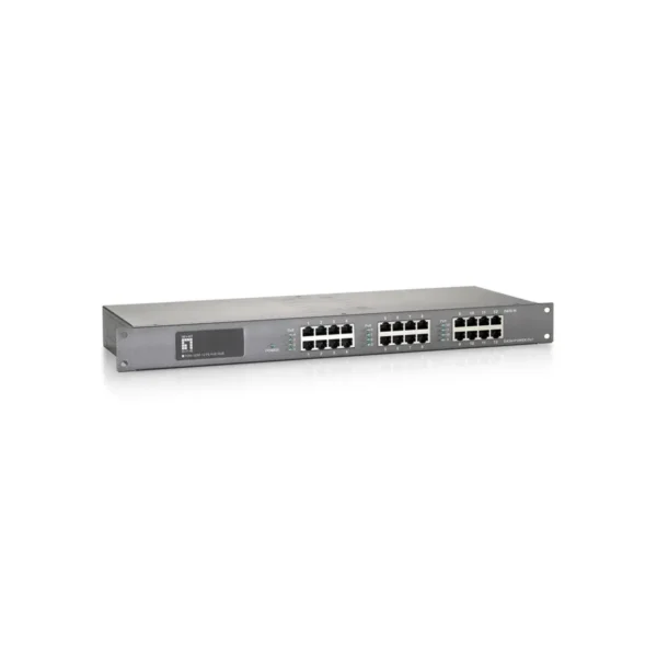 LevelOne 12-Port Fast Ethernet PoE Injector Hub, 200W