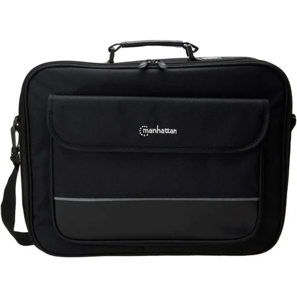 Manhattan Empire Laptop Bag 17.3″, Clamshell design, Accessories Pocket, Shoulder Strap (removable), Notebook Case, Black, Three Year Warranty
